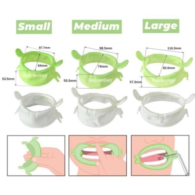 Dental Lip Cheek Retractors Mouth Opener Latex-free With Saliva Ejector Holder