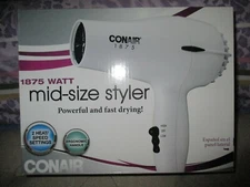 Conair 1875 Watt Mid-Size Styler Powerful & fast drying! 2 heat speed setting