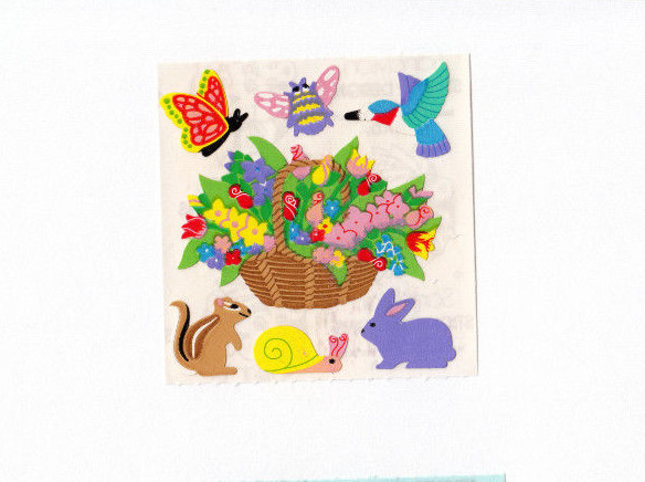 Vintage Sandylion Animals Stickers Glitter Prism Kromekote - You