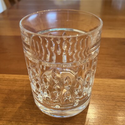 RALPH LAUREN 4 1/8  Diamond Aston Crystal Double Old Fashioned Glass Plain Rim