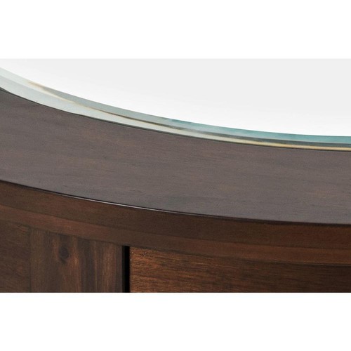 Contemporary 42" Round Counter Height Glass Inlay Dining Table - Picture 4 of 7