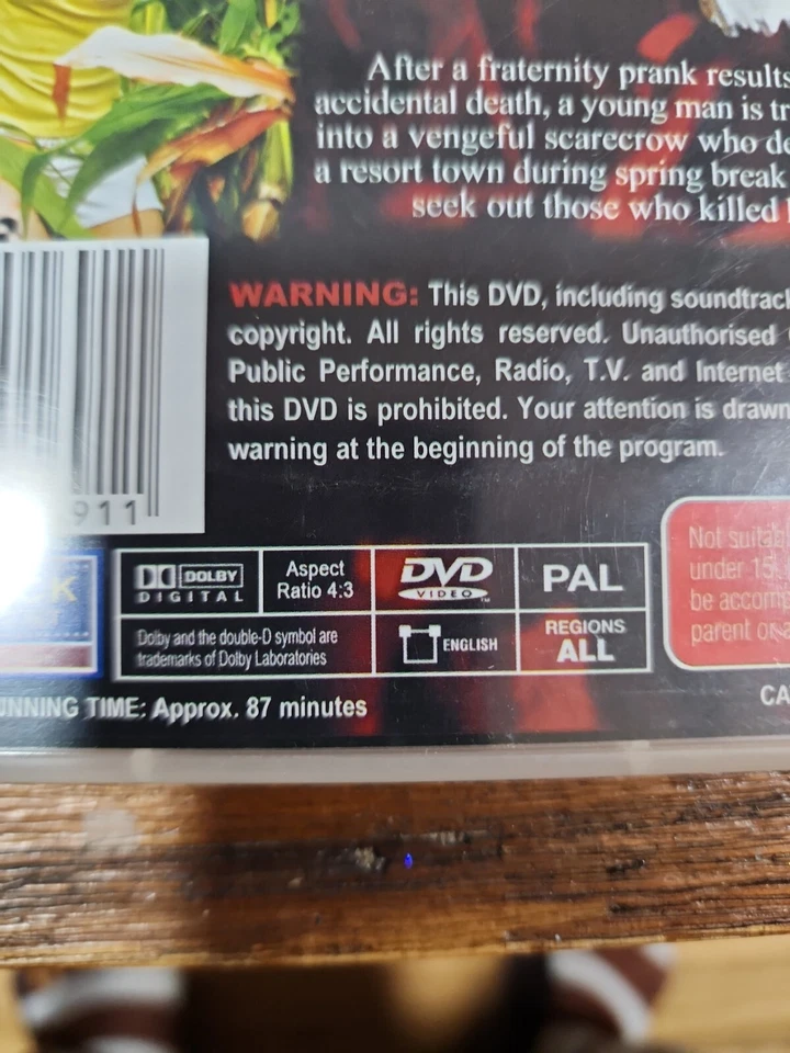Scare Crow Gone Wild DVD Horror He's The Death Of The Party Region ALL Free post - Image 3 of 4