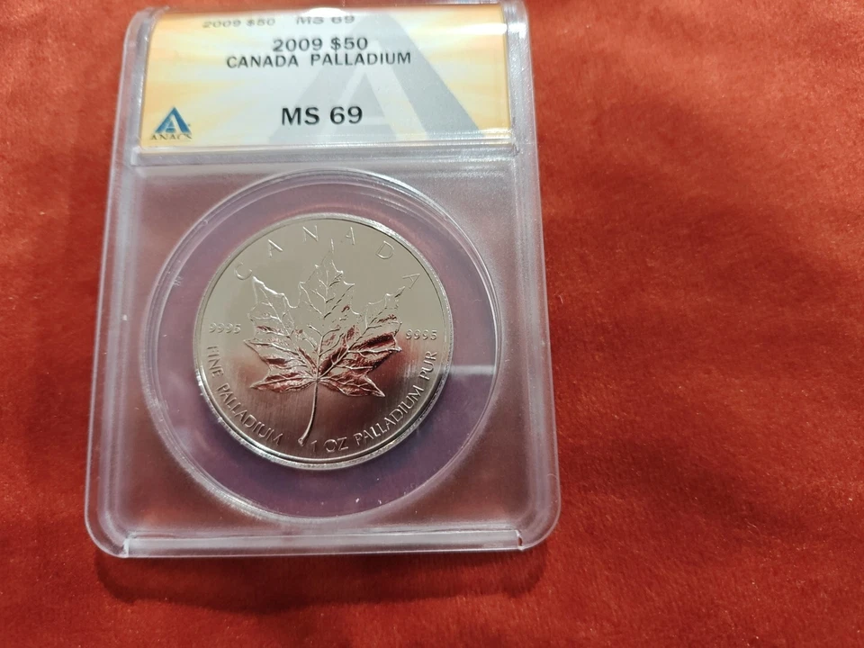 Canadá 2009 50 dólares paladio BU MS69!! Uno de los primeros 1000 acuñado Foto 3 de 4