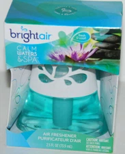 Bright Air Scented Oil Air Freshener Calm Waters & Spa 2.5 oz NEW