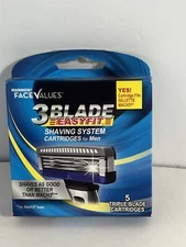 1 Pack of 5 Triple Blade EASYFIT Shaving System Cartridges For Men