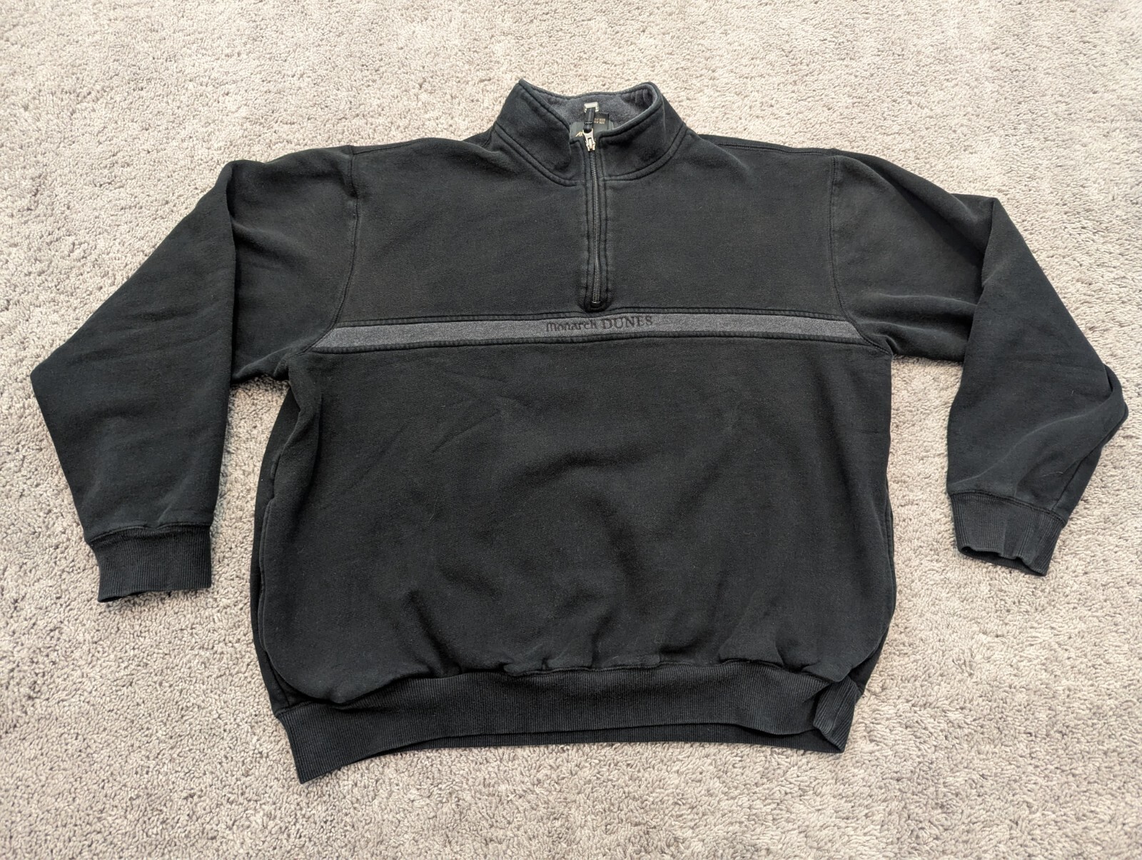 Antigua Sweater Mens Extra Large Pullover 1/4 Zip Black Monarch Dunes Golf