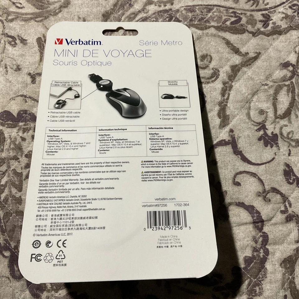 Verbatim 97256 Optical Mini Travel Mouse (Black) - Image 2 of 2