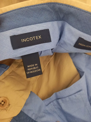 New Incotex Pleat Front, Slim Fit, High Comfort Chinos Trousers- 48 IT - Picture 13 of 14