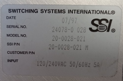 Alimentation SSI 20-0028-021 switching systems international - Photo 2/2