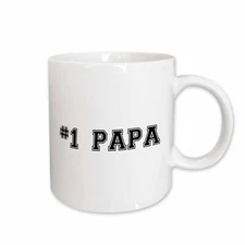 3dRose #1 Papa - Number One Papa - for great and best dads - black college font