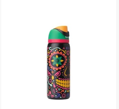 Owala FreeSip 32oz Sugar Skull Water Bottle  Glow in the Dark