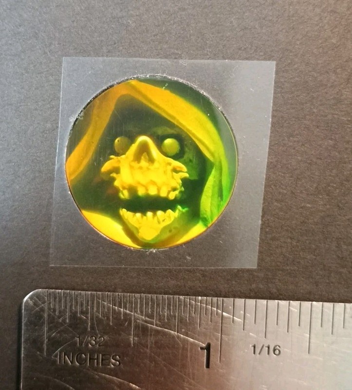 Vintage Stickers 3D Holographic Grim Reaper Sticker Polaroid VERY RARE HTF