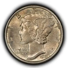 1929 10c Mercury Silver Dime - Original Toning - AU - SKU-Z6790