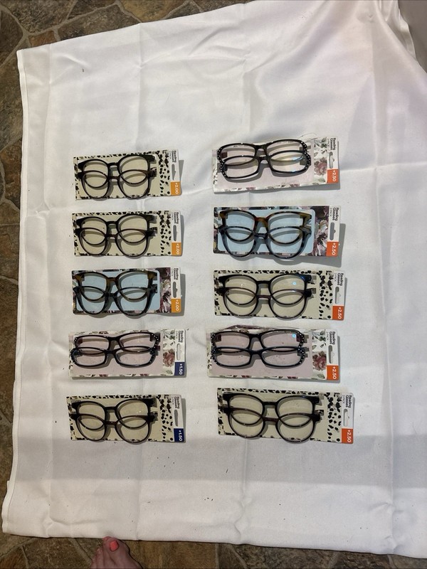 Lot of 20 Unisex Reading Glasses  +1.50, 2.00, 2.50