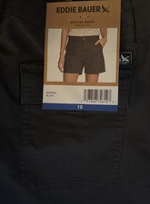 Eddie Bauer Women's Ripstop Shorts, Black, Size 10 Inseam 5 NWT