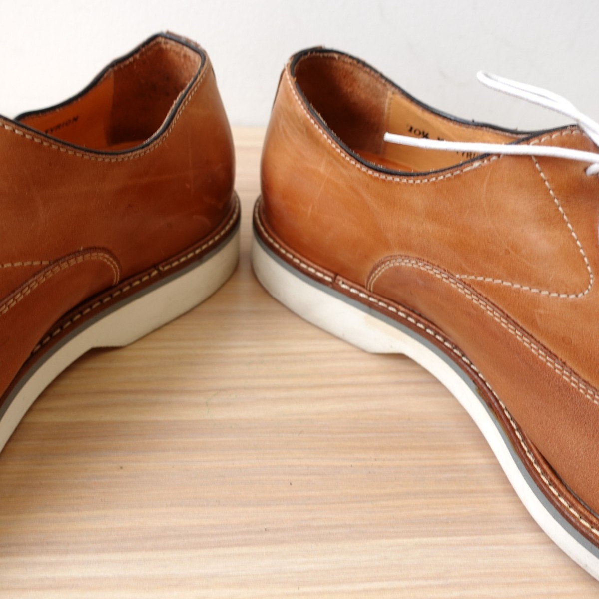 Saks Fifth Avenue Oxford Shoes Men 10.5 M Brown Tan Leather  display picture 2