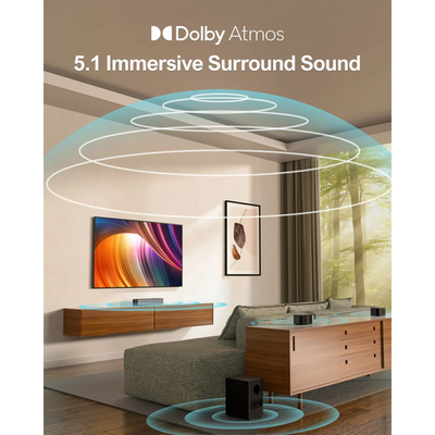 ULTIMEA Poseidon D60 5.1 Dolby Atmos Sound Bar, 410W Surround