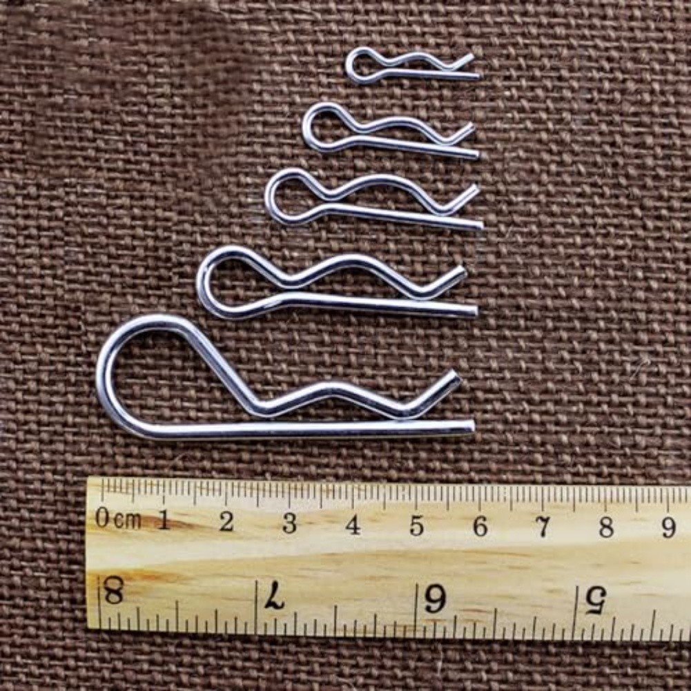 85pcs Galvanized R Type Split Pins Spring Clip Pins with Storage Container