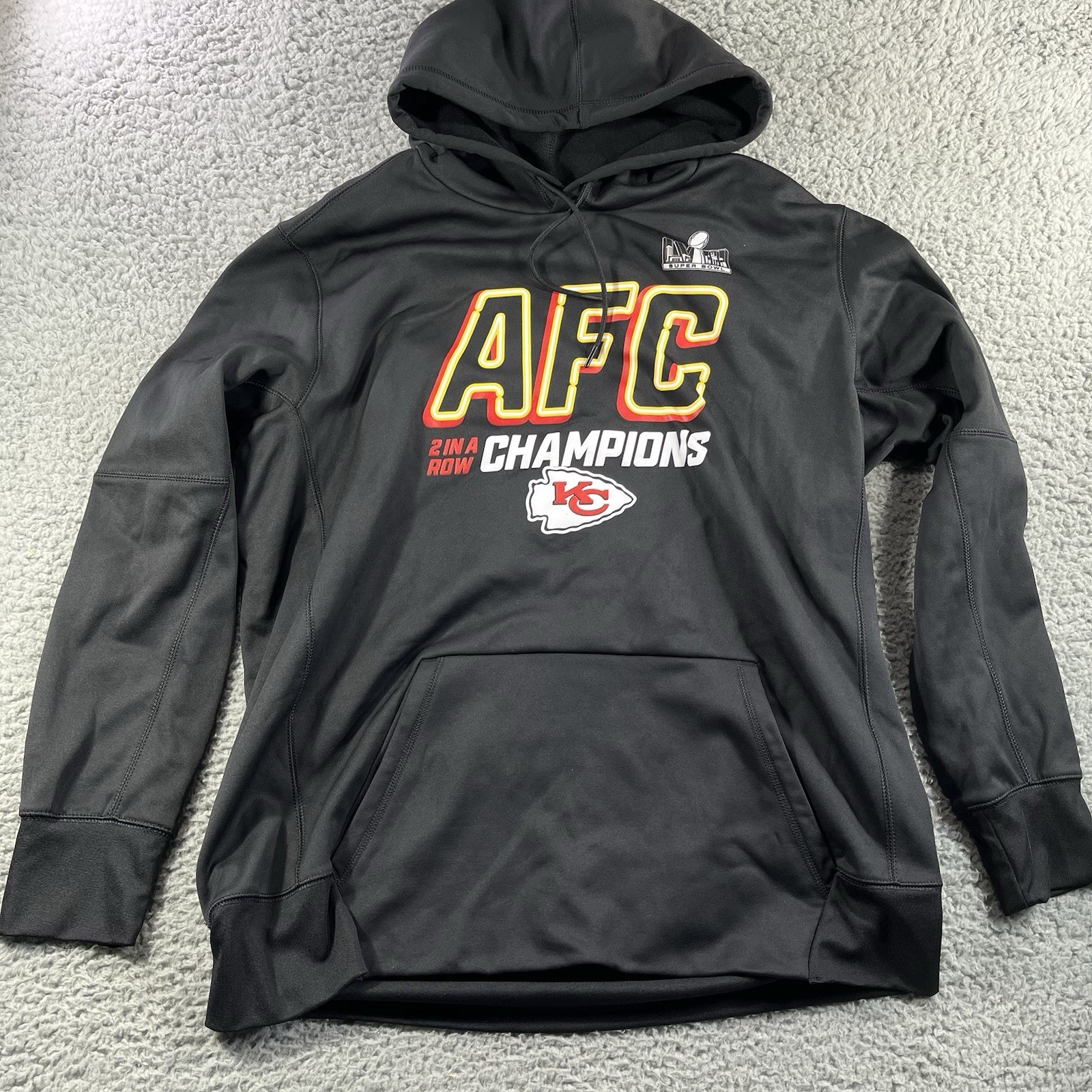 FILA FELPA CON CAPPUCCIO KANSAS CITY CHIEFS AFC CHAMPS 2 IN A ROW NIKE THERMA FIT UOMO 2XL NUOVA SENZA ETICHETTE