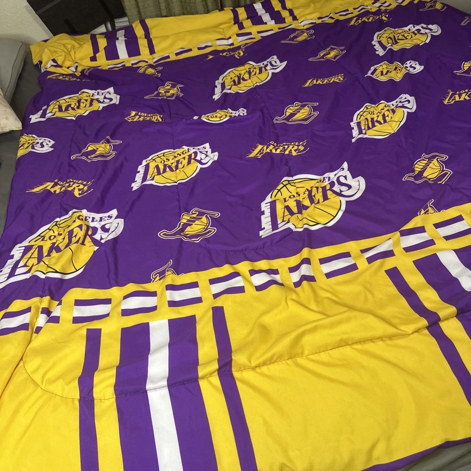 Edredón LA Lakers NBA Talla Doble Baloncesto Noroeste Edredón Desgaste Ligero Foto 3 de 4