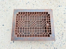 Antique Victorian Cast Iron Grate Heating Vent Register with Louvers
