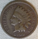 1909 S Indian Cent VG. Small rev ding.  Breaking Up Sets
