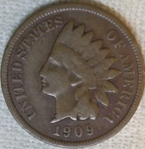 1909 S Indian Cent VG. Small rev ding.  Breaking Up Sets