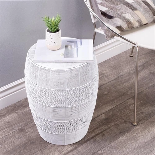 Butler Bellarose White Metal End Table - Picture 2 of 9