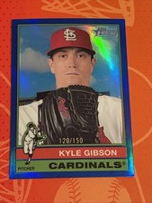 2025 Topps Heritage Kyle Gibson #141 Blue Refractor 120/150 Cardinals