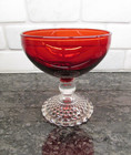 Anchor Hocking, a pair of Ruby Red Bubble Foot Sherbert Wine Goblets — photo 2