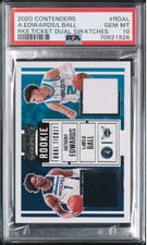2020 Contenders Rookie Ticket Dual Swatches Anthony Edwards LaMelo Ball PSA 10