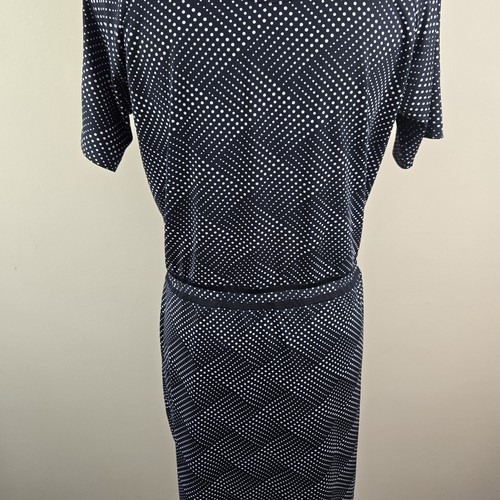 Tail Womens Dress M Black White Polka Dot Short Sleeve Pullover Belted Stretch - Picture 12 of 16