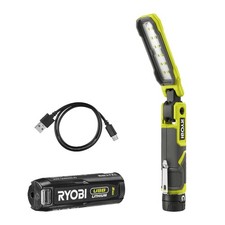 Ryobi RLI4-120G Luce Magnetica Batteria 4V USB Lithium 650 Lumen 1x2.0 Ah