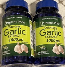 2 Pack Odorless Garlic 1000mg 500 Softgels 2x250 Puritan  s Pride FREE SHIPPING