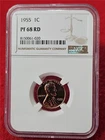 1955 LINCOLN WHEAT BACK PENNY    NGC PF 68 RD                           #T0600