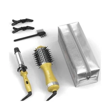 DAN Technology Hair Dryer Brush & Mini Curling Wand Set - 1 Inch Tr... Fast Ship