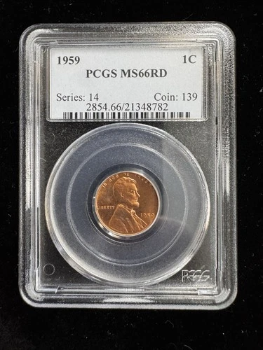 1959 P Lincoln Wheat Cent PCGS MS66 RED GEM 1C Coin series :14 coin:139
