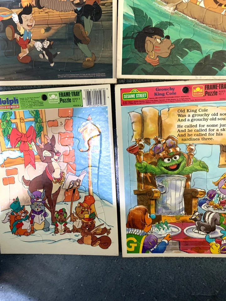 Vintage   10   Unpunched Frame Tray Puzzles    Disney Sesame St  Captain Planet - Image 3 of 4