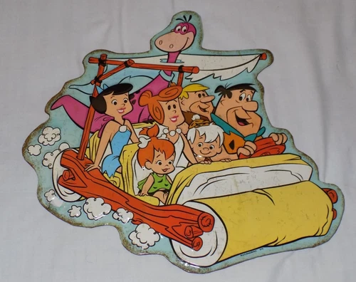 Vintage 1970's Hanna Barbera FLINTSTONES TIN SIGN