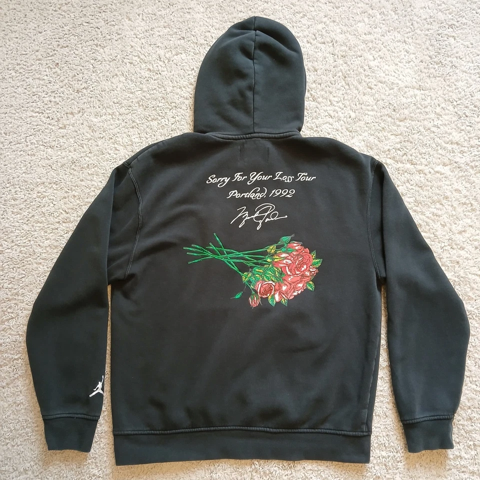 Nike Air Jordan Flight Hoodie Sorry For Your Loss Medium Portland 1992 Rose - Image 2 of 4