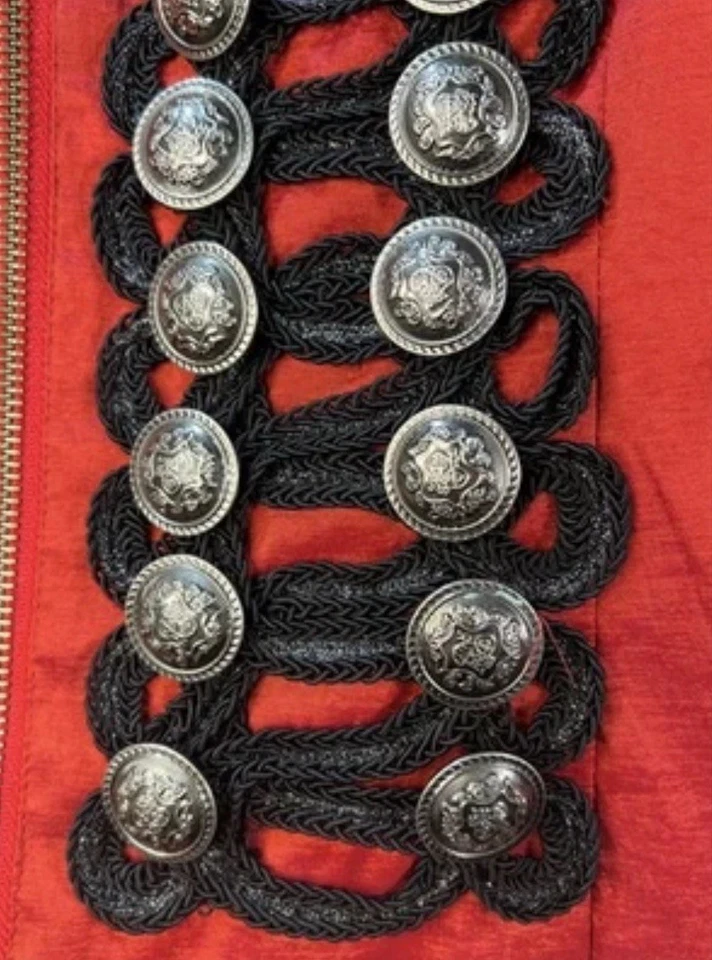 Military parade Red Chiquita Black Braiding gold J V N musician Jacket Band 4 - Image 4 of 4