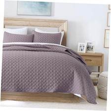 Quilt King Size Lightweight Quilt for Summer, King 106" x 96" Grayish Purple