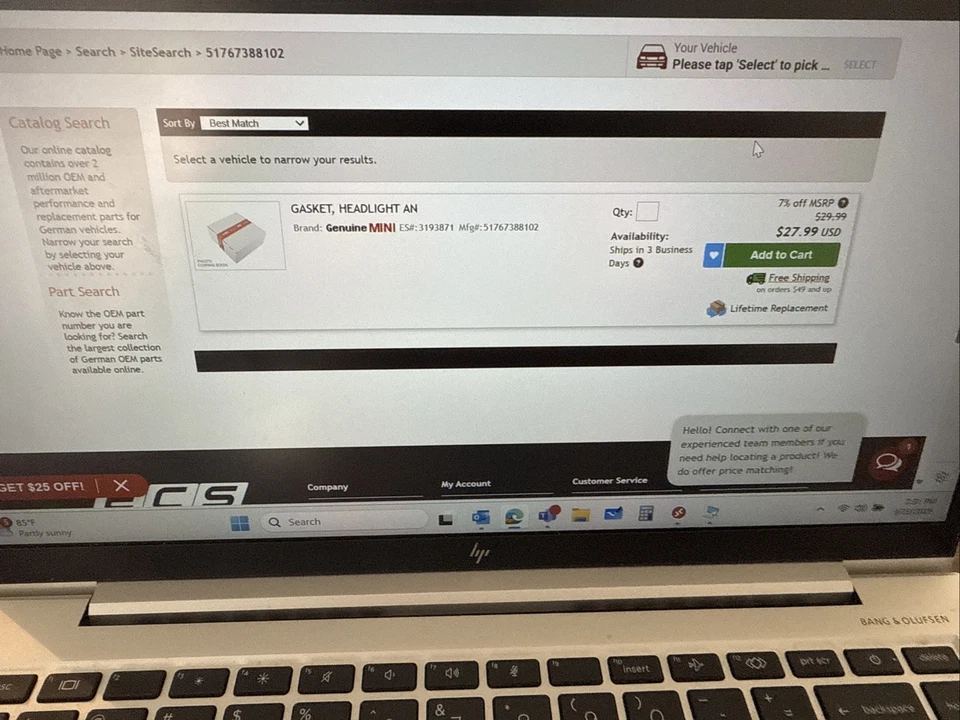 Nueva junta de faro delantero derecho F60 Mini Cooper Countryman 2017-2023 Foto 4 de 4