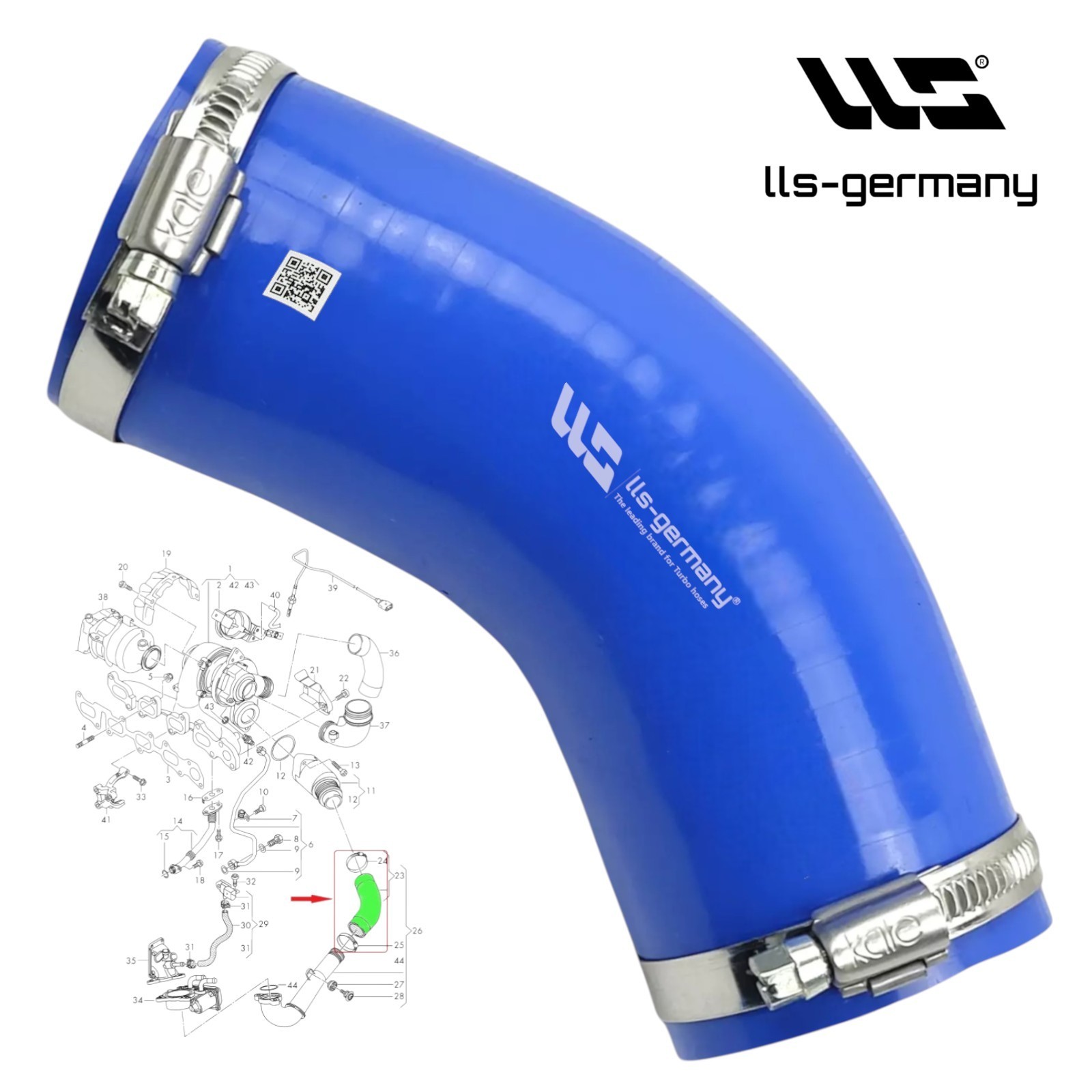 Reinforced Pressure Hose For VW Tiguan I (5N) 2.0 TDI 04L145828D