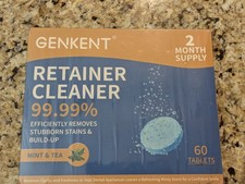 Genkent Retainer Cleaner Denture Invisalign Mint  Tea 60 Tablets exp: 03/2028