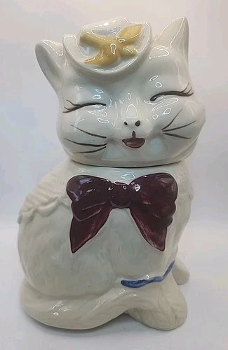Vintage 1940’s Shawnee Pottery Patented Puss 'n Boots USA Cookie Jar 10.5"