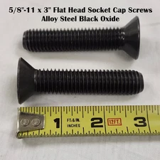 (Qty 10) 5/8-11 x 3" Flat Head Socket Cap Screws Alloy Steel Black Oxide