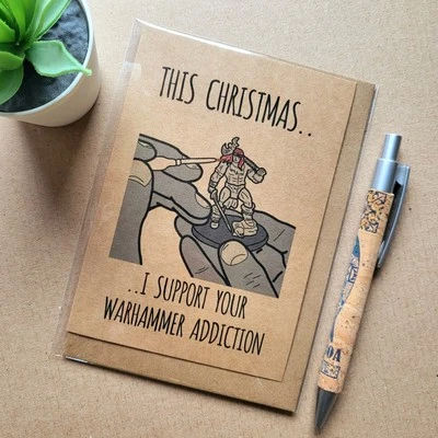 JOY CARDS Funny Warhammer Christmas Card - Warhammer Addict Geeky gamer card