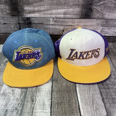Lot Of 2 Vintage Los Angeles Lakers Snapback Caps