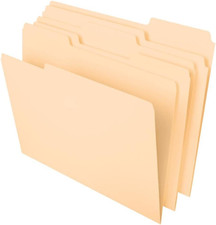 File Folders Letter Size 8.5 x 11 Manila 1/3-Cut Tabs 100-Pack